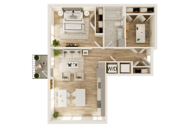 1 bed, 1 bath, 744 sqft, $1,703