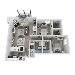 2 beds, 2 baths, 1,062 sqft, $1,523