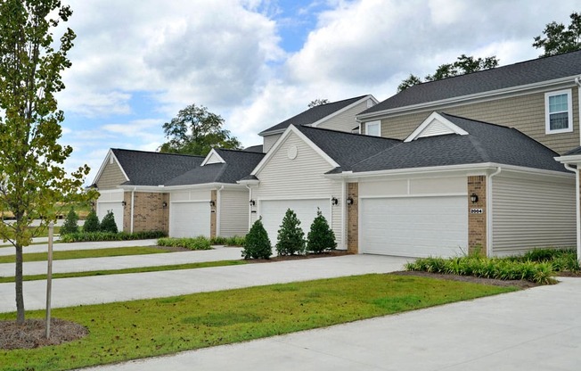 Driveways to Attached Garages at Killian Lakes Apartments and Townhomes, South Carolina