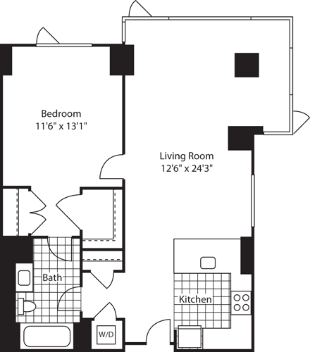 1 bed, 1 bath, 842 sqft, $3,907, Unit 407