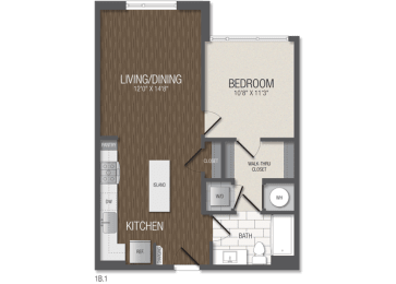 1 bed, 1 bath, 710 sqft, $2,025