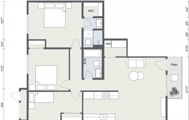 3 beds, 2 baths, 975 sqft, $3,795, Unit 4820-4