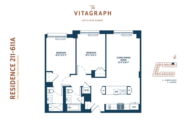 2 beds, 2 baths, 989 sqft, $3,850, Unit 511A