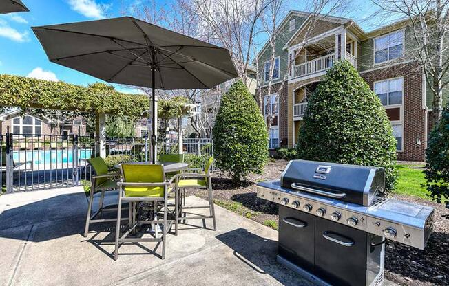 Grilling Area at Alden Place at South Square Apartments, Durham, NC 27707