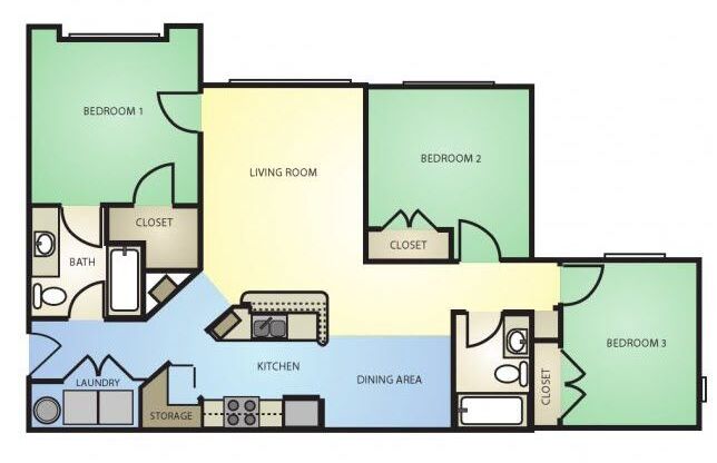 3 beds, 2 baths, 1,127 sqft, $1,979