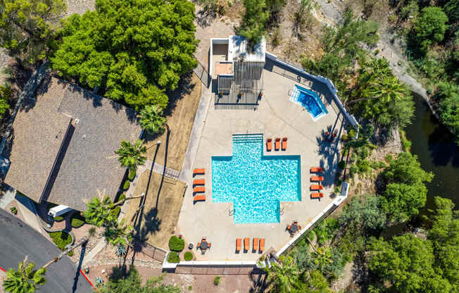 Aerial Pool View at Sunrise Ridge Apartments in Tucson AZ