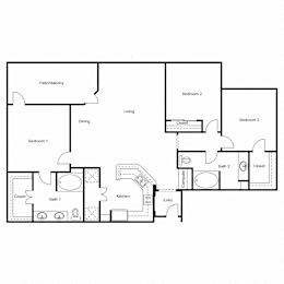 3 beds, 2 baths, 1,349 sqft, $1,600