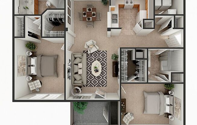 2 beds, 2 baths, 1,033 sqft, $1,569, Unit 17-17306