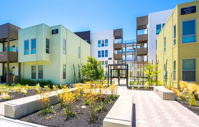 Exterior of community building and gates