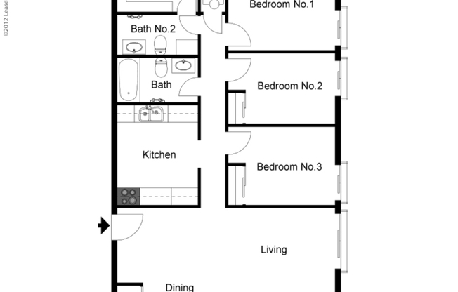 3 beds, 1.5 baths, 1,000 sqft, $1,010
