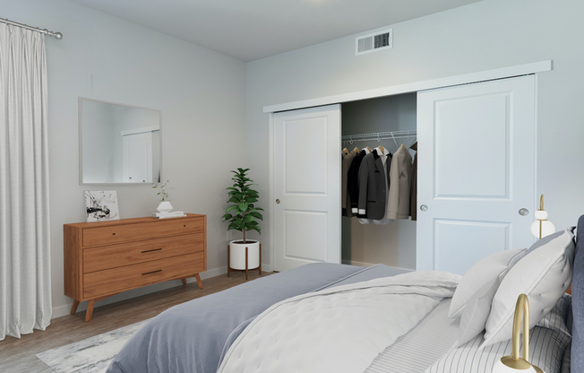 Large bedrooms with sliding closets