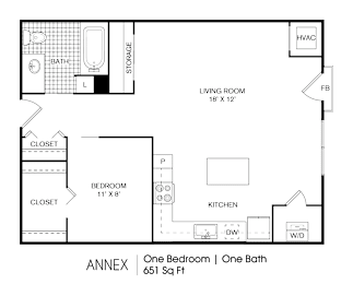 1 bed, 1 bath, 651 sqft, $1,201