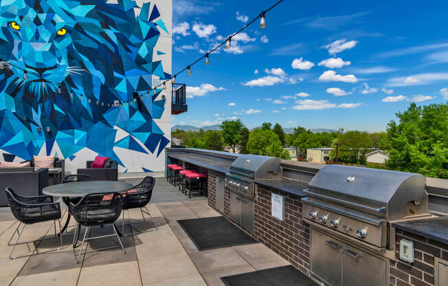 Rooftop Grills at West Line Flats Apartments in Lakewood, CO