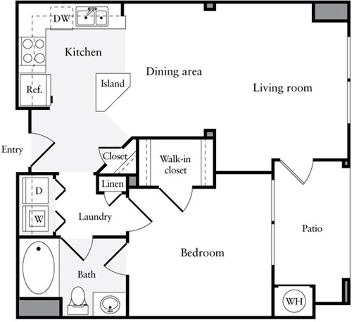 1 bed, 1 bath, 713 sqft, $3,375