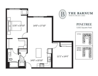 1 bed, 1 bath, 1,035 sqft, $1,870