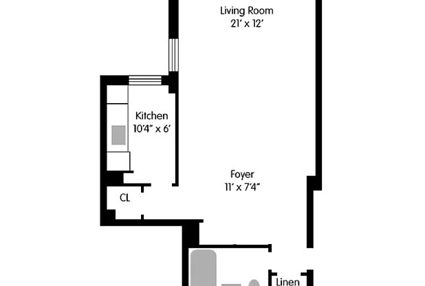 Studio, 1 bath, $4,200, Unit 8B
