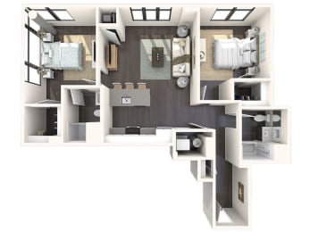2 beds, 2 baths, 1,030 sqft, $3,470