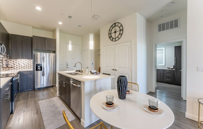 Well Equipped Kitchen And Dining at Residences at 3000 Bardin Road, Grand Prairie, TX, Texas