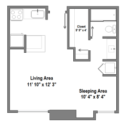 Studio, 1 bath, 450 sqft, $2,035