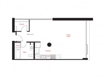 Studio, 1 bath, 742 sqft, $2,360