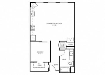 1 bed, 1 bath, 793 sqft, $2,401