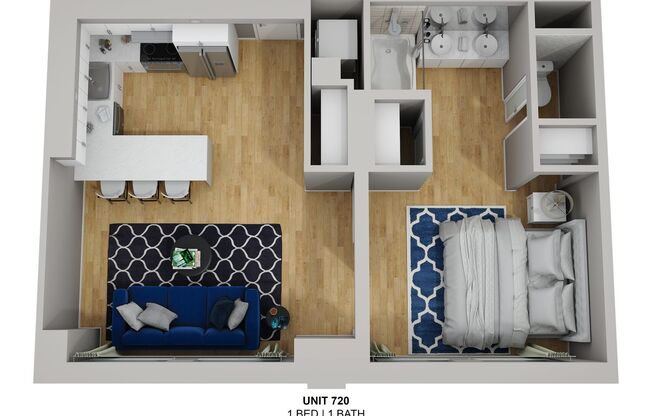 1 bed, 1 bath, 670 sqft, $2,370, Unit 720