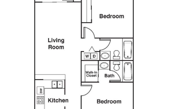 2 beds, 2 baths, 856 sqft, $1,199, Unit 349