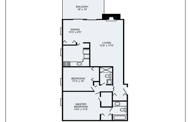 2 beds, 2 baths, 945 sqft, $1,999, Unit 401