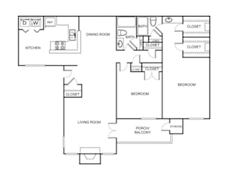 2 beds, 2 baths, 1,254 sqft, $1,240