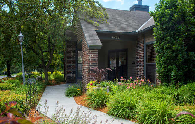 Exterior of the leasing office and clubhouse at Eden Commons in Eden Prairie, MN 55344
