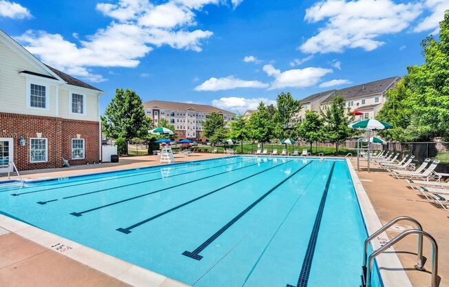 the swimming pool at the preserve apartments