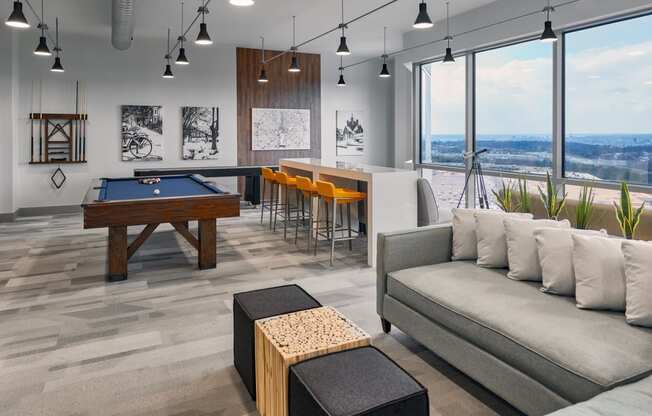 Observation Deck With Billiards, Bar & Lounge Area at The Oxford Apartments, Oxon Hill, 20745