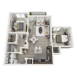 2 beds, 1 bath, 927 sqft, $1,823