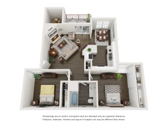 2 beds, 1 bath, 887 sqft, $1,250