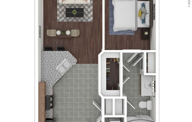 Studio, 1 bath, 540 sqft, $1,215