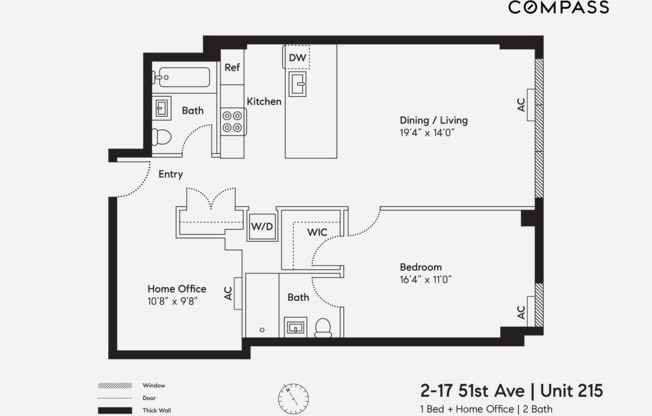 1 bed, 2 baths, 965 sqft, $5,700, Unit 215