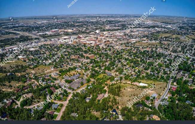 an aerial view of the suburbs of a city