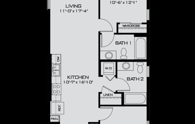 2 beds, 2 baths, 941 sqft, $2,805, Unit 201