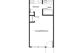 Studio, 1 bath, 288 sqft, $1,045, Unit 23-B