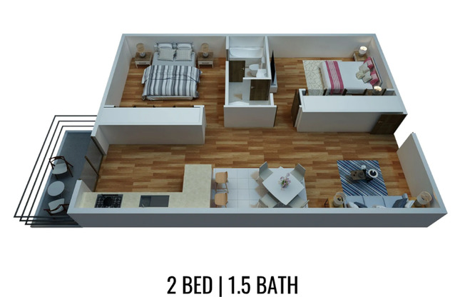 2 beds, 1.5 baths, 866 sqft, $2,695, Unit 800D4