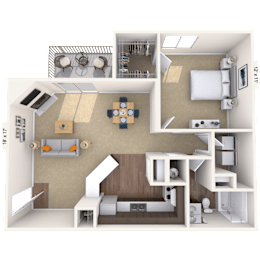 1 bed, 1 bath, 700 sqft, $1,344