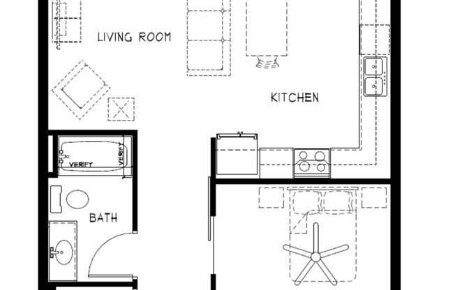 Studio, 1 bath, 738 sqft, $1,462, Unit 247