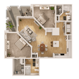 2 beds, 2 baths, 1,303 sqft, $2,540