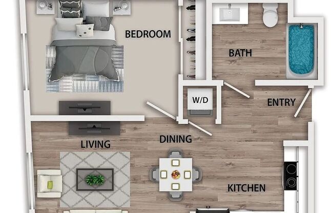 1 bed, 1 bath, 606 sqft, $2,350, Unit 303