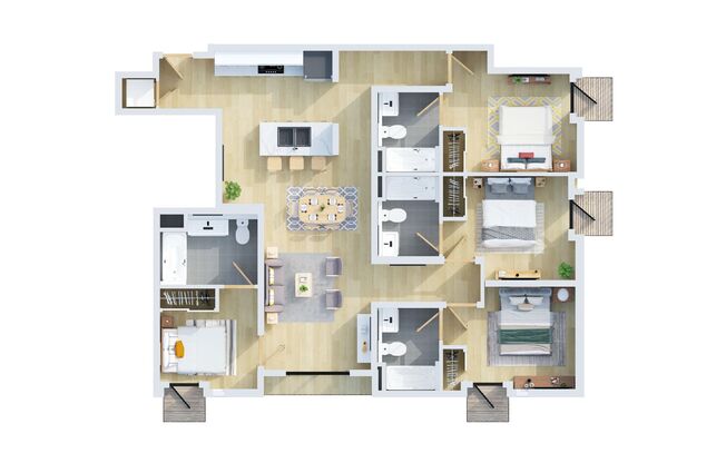 4 beds, 4 baths, 1,370 sqft, $4,855, Unit 306