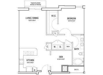 1 bed, 1 bath, 928 sqft, $1,712