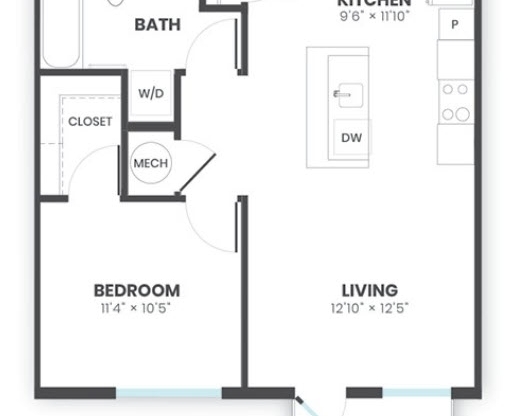 1 bed, 1 bath, 642 sqft, $1,450
