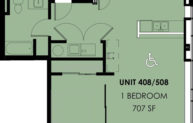 1 bed, 1 bath, 453 sqft, $2,450, Unit 410-408