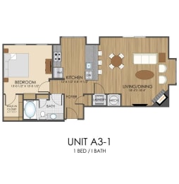 1 bed, 1 bath, 910 sqft, $1,830