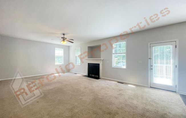 Great News! Application Fee will be credited towards your first month's rent upon lease signing. Wonderful 4 Bedroom 2.5 Bath, With Fresh Paint and New SS Appliances, 2 Car-Garage Home with Deck in Cul-de-sac @ Taylors Creek, Raleigh, Available Now!